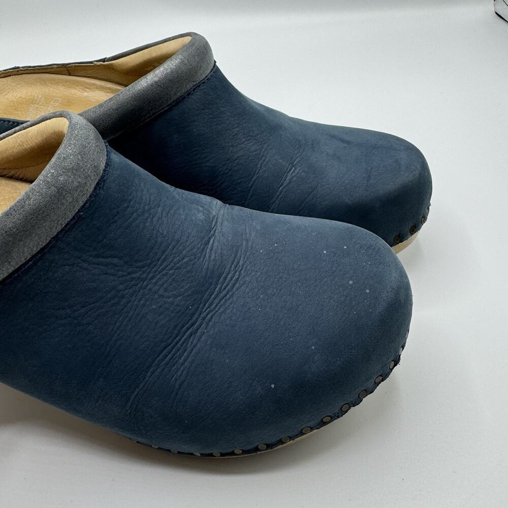 Dansko Sammy Mule Clogs Blue Leather Studded Comfort Heels EU 39 Cottagecore - Picture 7 of 9